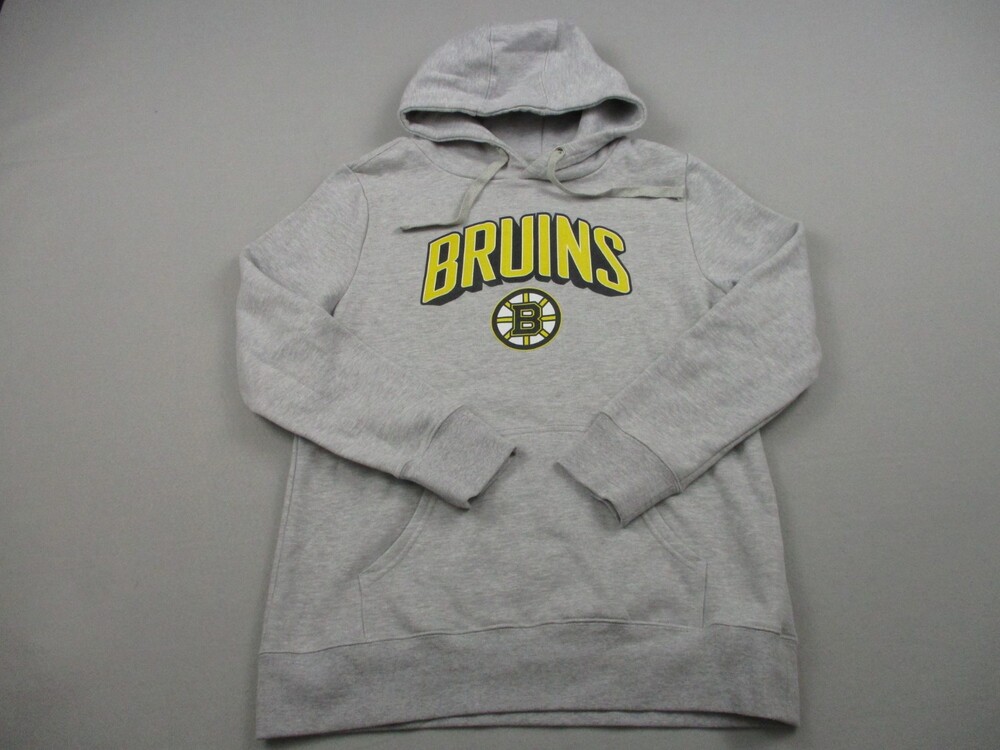 Boston Bruins Hoodie Women Large Gray Fanatics NHL Sweatshirt Pullover L